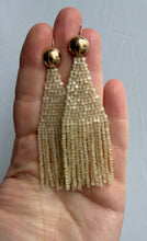 Load image into Gallery viewer, Vintage Czech Glass and Gold Filled Beaded Fringe Earrings
