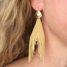 Load image into Gallery viewer, Gold Fish Beaded Earrings (Large fish head)
