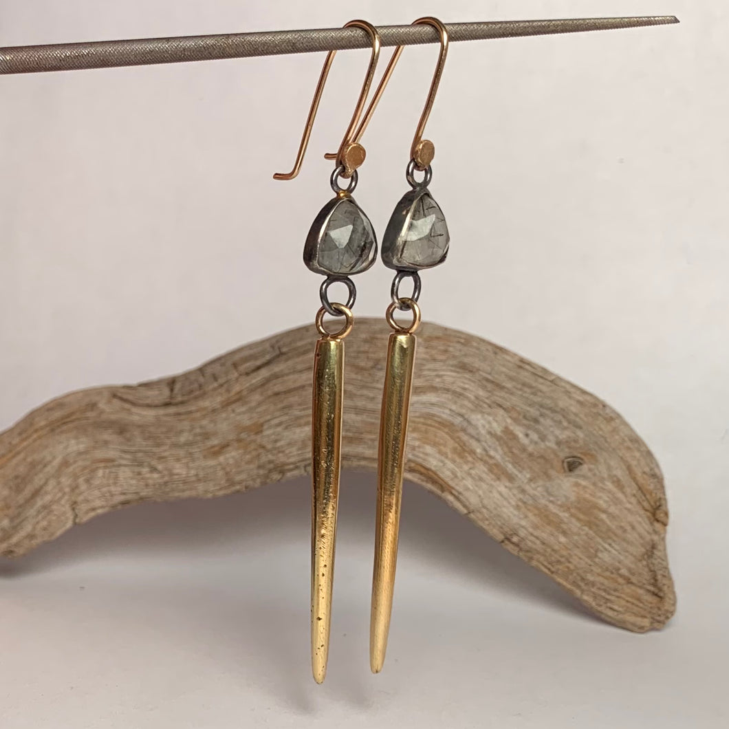 Black Rutilated Quartz Earrings