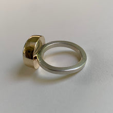 Load image into Gallery viewer, Hubei Turquoise brass and silver ring
