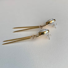 Load image into Gallery viewer, Howlite and Brass Dangle Earrings
